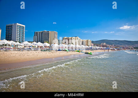 Nord part of Nessebar beach on the Black Sea in Bulgaria. Stock Photo