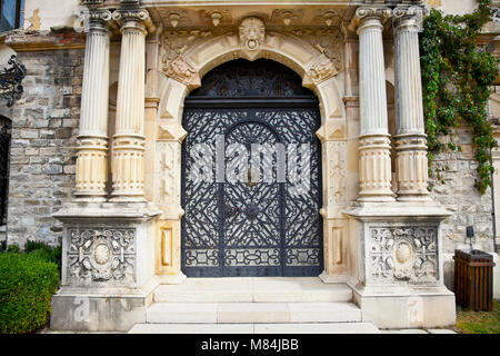 Door on Peles museum old building in Sinaia , Muntenia region, Romania. Stock Photo