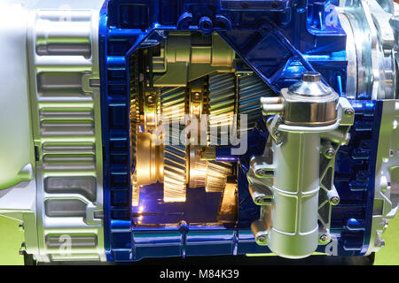 Cutaway transmission of the truck showing inside Stock Photo