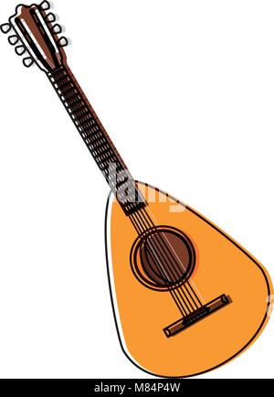 lute guitar icon over white background, colorful design. vector illustration Stock Vector