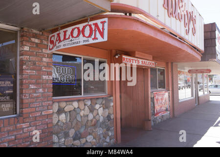 The entrance to Rusty's Saloon and grill on Main St in Bishop ...