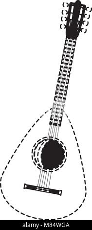 lute guitar icon over white background, vector illustration Stock Vector