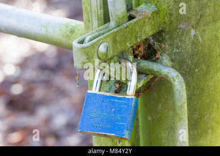 Padlock on a gate Stock Photo