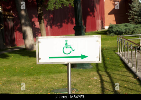 Sign for invalid person entry in the park Stock Photo