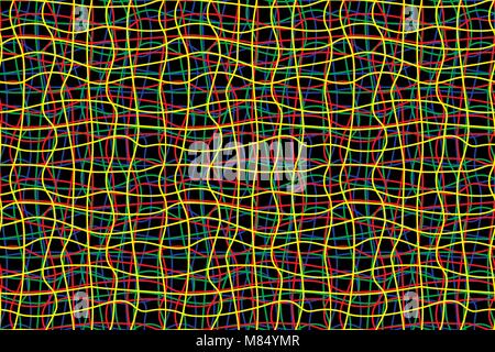 Intricate colored wires abstract seamless pattern. Vector illustration. Stock Vector