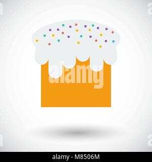 Easter cake. Single flat icon on white background. Vector illustration. Stock Vector