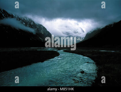 River in Altai mountains, Russia. Storm Stock Photo