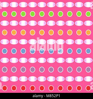 Abstract colorful gradient pattern of circle and ellipse shapes on pink background. Vector illustration. Stock Vector