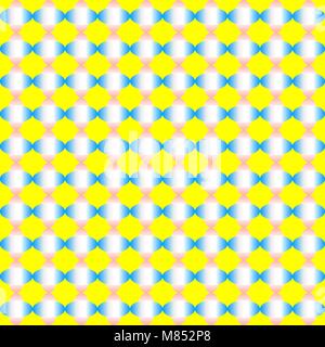 Abstract colorful ellipse shapes pattern of gradient blue and pink on yellow background. Vector illustration. Stock Vector