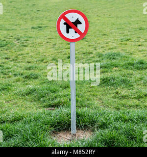 prohibition of access to dogs in a city park Stock Photo