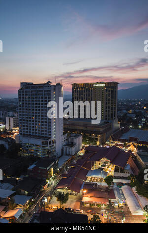 Le Meridien Chiang Mai skyline at night Stock Photo