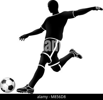 soccer silhouette bw 2018 A3-02 [Converted] Stock Vector