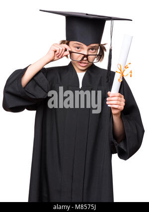 Graduate little girl student Stock Photo