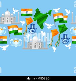 India Independence Day greeting card. Celebration 15 th of August Stock Vector