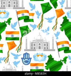 India Independence Day greeting card. Celebration 15 th of August Stock Vector