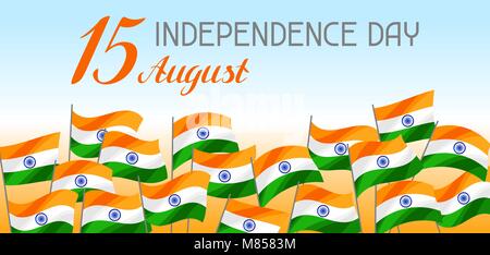 India Independence Day banner. Celebration 15 th of August Stock Vector