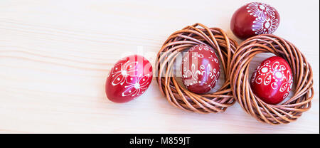 Easter eggs festive painted, decorative eggs Stock Photo