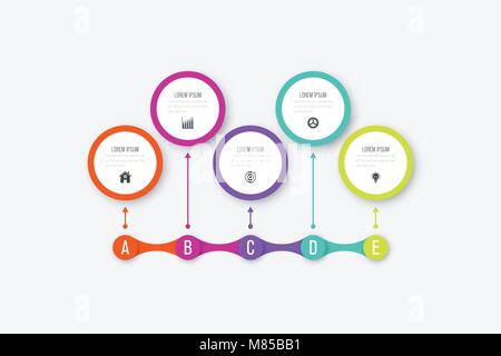 Business infographic template with 5 steps Stock Vector