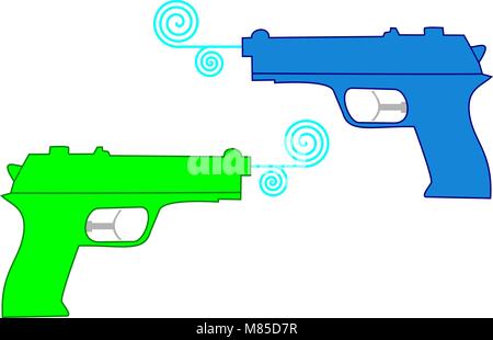 istolated plastic water guns on white Stock Vector Image & Art - Alamy