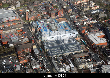 aerial view of The Light Cinema at Market Place Shopping Centre, Bolton, UK Stock Photo