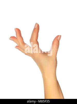 Realistic 3D Silhouette of hand showing the size your fingers, the ability to insert something. Vector Illustration Stock Vector