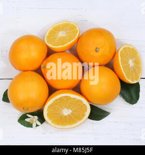 Oranges orange fruits square top view from above Stock Photo