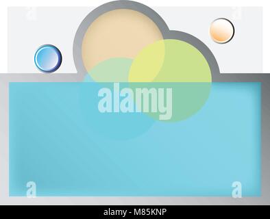 Abstract Geometric Landscape Background with Buttons and Circles Stock Vector