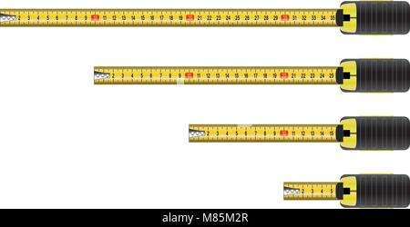 vector measure tape meter set isolated on white background. business construction metal equipment  measure tapes with numbers. eps10 illustration Stock Vector