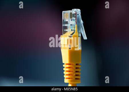 Macro close-up of an Ethernet computer cable Stock Photo