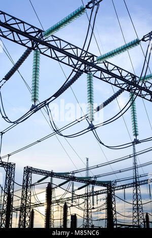 Electric substation at Santiago de Chile Stock Photo
