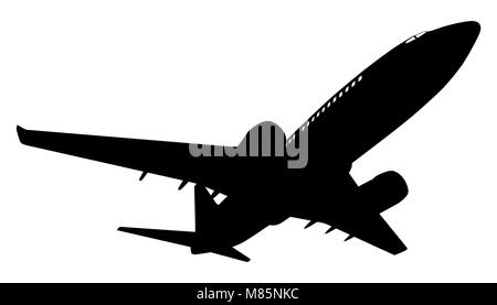 Airplane silhouette. Vector illustration. Stock Vector