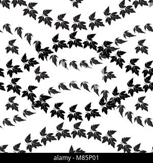 Seamless pattern, maple leaves silhouettes Stock Vector