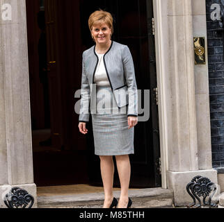London 14th March 2018, Nicola Sturgeon Scottish First Minister Nicola Sturgeon, , arrives in Downing Street for a crunch Breit meeting with the Prime Minister Theresa May on Brexit implementation laws Credit: Ian Davidson/Alamy Live News Stock Photo