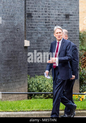 London 14th March 2018  Philip Hammond, Chancellor, arrives in Downing Street for crunch Brexit talks with the scottish and Welsh first ministers Credit: Ian Davidson/Alamy Live News Stock Photo