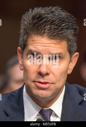 Washington, USA. 14th march, 2018. David L. Bowdich, Acting Deputy Director of the Federal Bureau of Investigation (FBI), testifies before the United States Senate Committee on the Judiciary during 'an oversight hearing to examine the Parkland shooting and legislative proposals to improve school safety' on Capitol Hill in Washington, DC on Wednesday, March 14, 2018. Credit: MediaPunch Inc/Alamy Live News Stock Photo