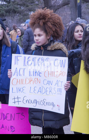 Brooklyn, USA. 14th Mar, 2018. National School Walkout Rally: Students, teachers, parents  & others rallied at Prospect Park Bandshell in Brooklyn, NY to demand school safety and gun control  measures to stop the ongoing slaughter in the USA. Credit: David Grossman/Alamy Live News Stock Photo