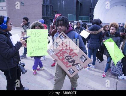 Brooklyn, USA. 14th Mar, 2018. National School Walkout Rally: Students, teachers, parents  & others rallied at Prospect Park Bandshell in Brooklyn, NY to demand school safety and gun control  measures to stop the ongoing slaughter in the USA. Credit: David Grossman/Alamy Live News Stock Photo