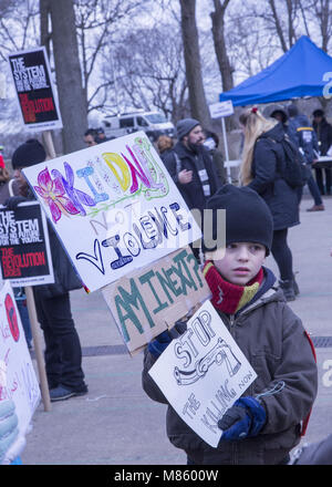 Brooklyn, USA. 14th Mar, 2018. National School Walkout Rally: Students, teachers, parents  & others rallied at Prospect Park Bandshell in Brooklyn, NY to demand school safety and gun control  measures to stop the ongoing slaughter in the USA. Credit: David Grossman/Alamy Live News Stock Photo