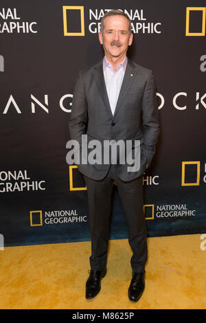 New York, NY - March 14, 2018: Chris Hadfield attends National Geographic world premiere screening of One Strange Rock at Alice Tully Hall Credit: lev radin/Alamy Live News Stock Photo