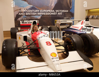 London, UK. 15th Mar, 2018.The final Monaco Grand Prix-winning 1993 McLaren-Ford MP4/8A Formula 1 racing single-seater, is currently on exhibit at Bonhams New Bond Street before its transferal to Bonhams Monaco Sale on the 11th May. Credit: Keith Larby/Alamy Live News Stock Photo