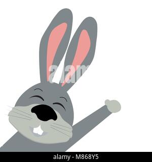 Funny easter bunny on a white background Stock Vector
