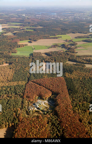 Aerial view, weather bay Hohe Mark, planned forensic location, Haltern, Ruhr area, North Rhine-Westphalia, Germany, Europe, Bochum, birds-eyes view, a Stock Photo