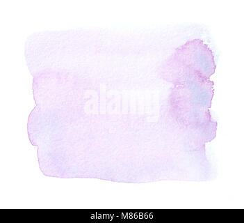 Abstract soft purple watercolor splash isolated on white background Stock Photo