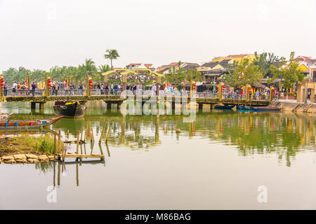 Cau An Hoi bridge in Hoi An, Vietnam Stock Photo