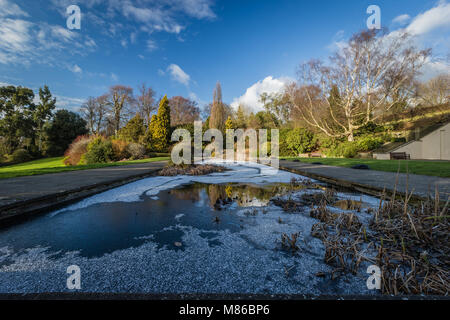 Pergola in the snow Stock Photo