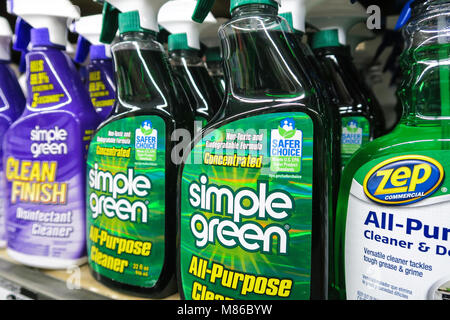 Home Depot Cleaning Products Store Display, NYC Stock Photo