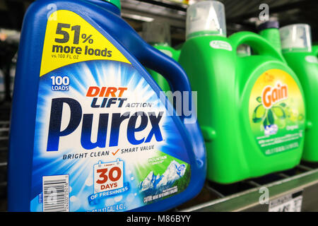 Home Depot Cleaning Products Store Display, NYC Stock Photo