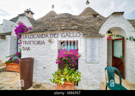 ALBEROBELLO (BA), ITALY - SEPTEMBER 1, 2016: Alberobello, with more than one hundred thousands of arrivals in 2015, drives tourism in Puglia as ninth  Stock Photo