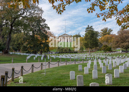 Arlington House (Robert E Lee House) in Arlington National Cemetery close to Washington DC, USA Stock Photo