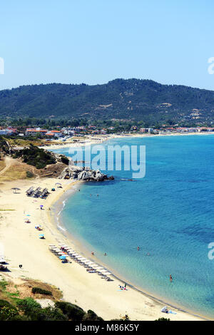Paralia Sikias beach in Sithonia, Halkidiki. Stock Photo
